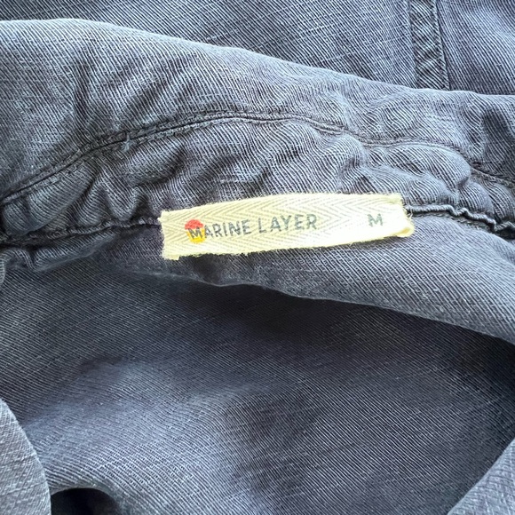 Marine Layer Linen Charlie Utility Jumpsuit in Black Iris Dark Blue, M - Picture 9 of 12